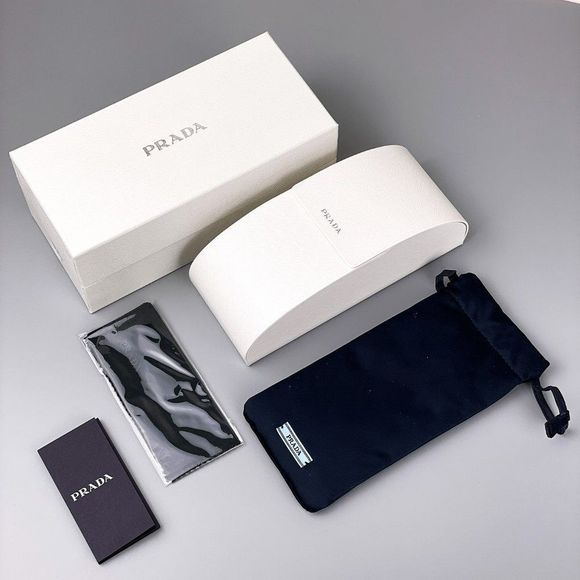 Prada PR17WS 11N09T Sunglasses Marble Gray Graphite Black Rectangle Unisex - Picture 12 of 14